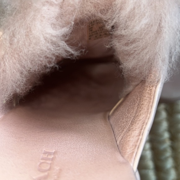 Coach leather shearling trimmed low top backless boots /slide 7M - Picture 12 of 16